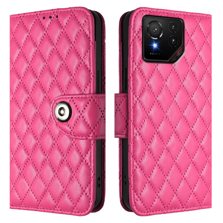 For Asus ROG Phone 9 / 9 Pro Rhombic Texture Flip Leather Phone Case with Lanyard