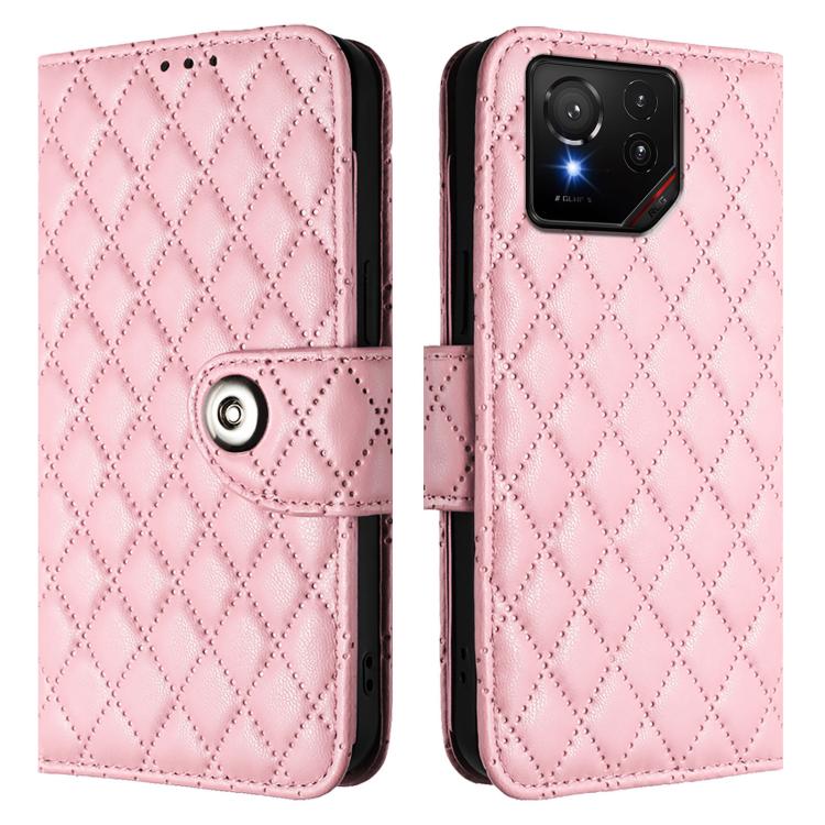 For Asus ROG Phone 9 / 9 Pro Rhombic Texture Flip Leather Phone Case with Lanyard