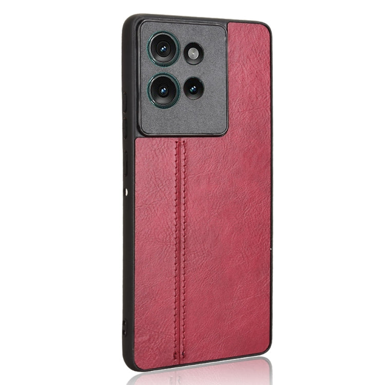 For Motorola Edge 50 Cow Pattern Sewing Card Bag Phone Case