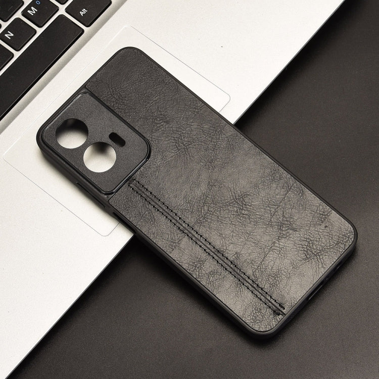 For Motorola Moto G35 5G Cow Pattern Sewing Card Bag Phone Case