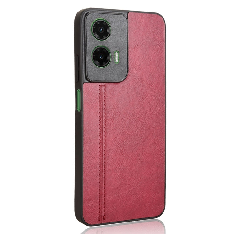 For Motorola Moto G35 5G Cow Pattern Sewing Card Bag Phone Case