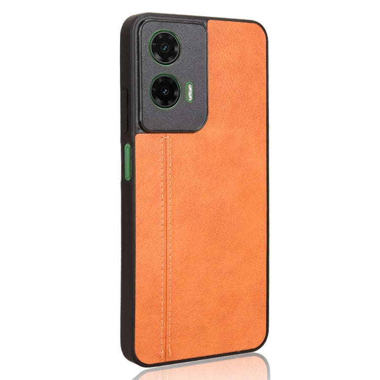 For Motorola Moto G35 5G Cow Pattern Sewing Card Bag Phone Case