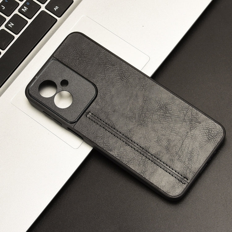 For Motorola Moto G55 5G Cow Pattern Sewing Card Bag Phone Case