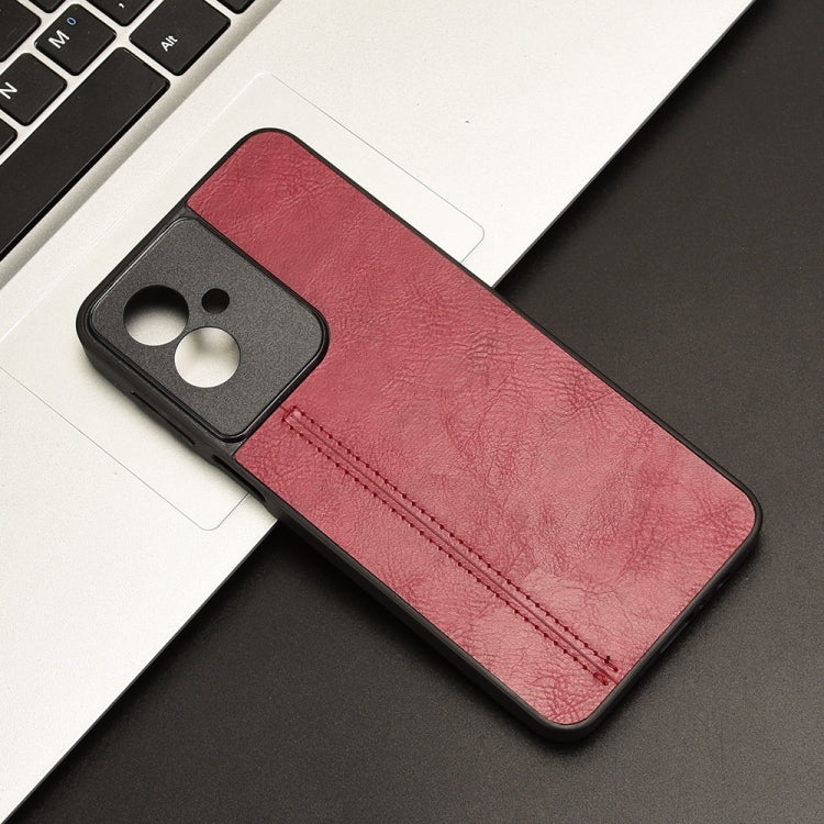 For Motorola Moto G55 5G Cow Pattern Sewing Card Bag Phone Case