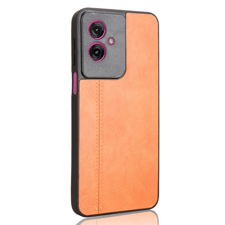 For Motorola Moto G55 5G Cow Pattern Sewing Card Bag Phone Case