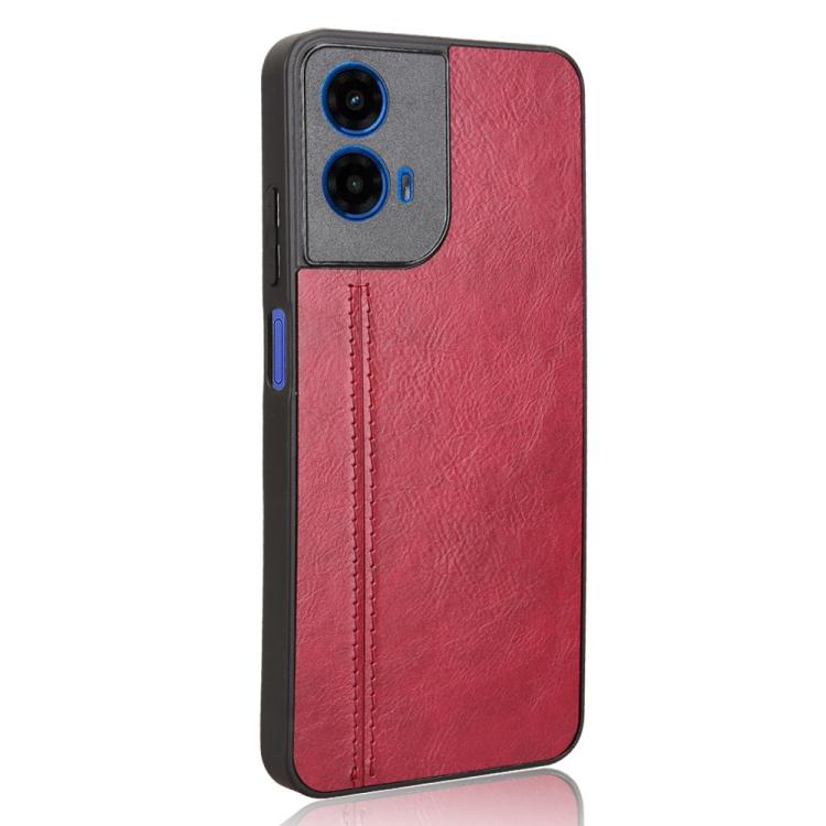 For Motorola Moto G45 5G Cow Pattern Sewing Card Bag Phone Case