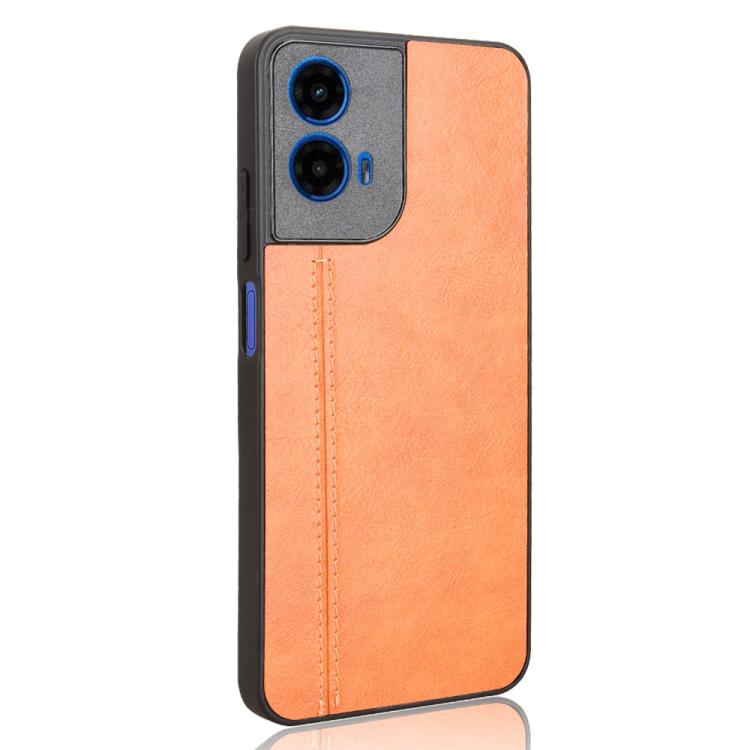 For Motorola Moto G45 5G Cow Pattern Sewing Card Bag Phone Case