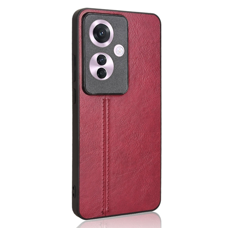 For OPPO Reno11 A JP Version Cow Pattern Sewing Card Bag Phone Case
