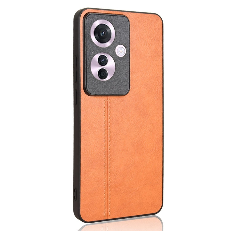 For OPPO Reno11 A JP Version Cow Pattern Sewing Card Bag Phone Case