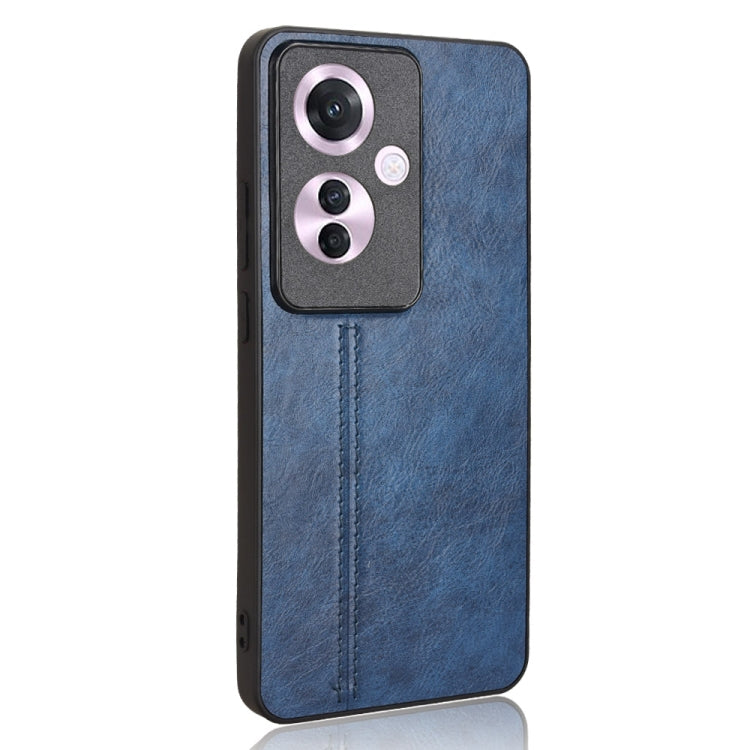 For OPPO Reno11 A JP Version Cow Pattern Sewing Card Bag Phone Case