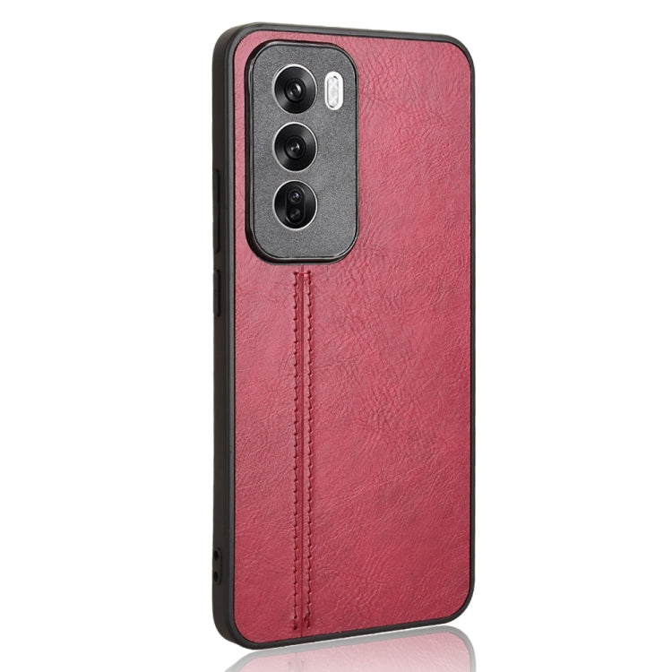 For OPPO Reno12 Pro 5G Global Cow Pattern Sewing Card Bag Phone Case