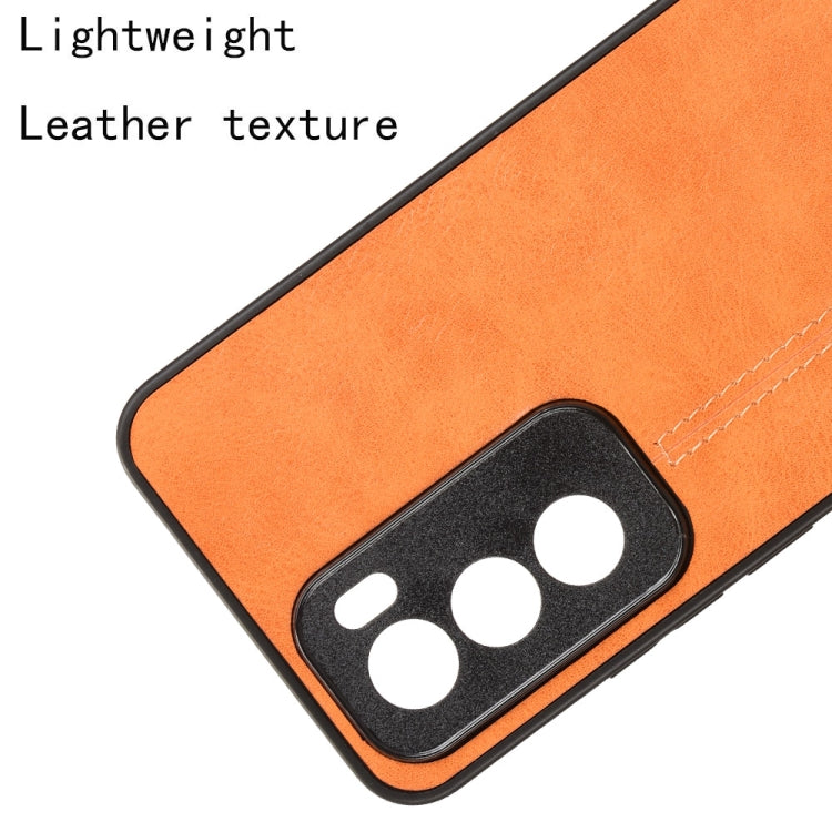 For OPPO Reno12 5G Global Cow Pattern Sewing Card Bag Phone Case