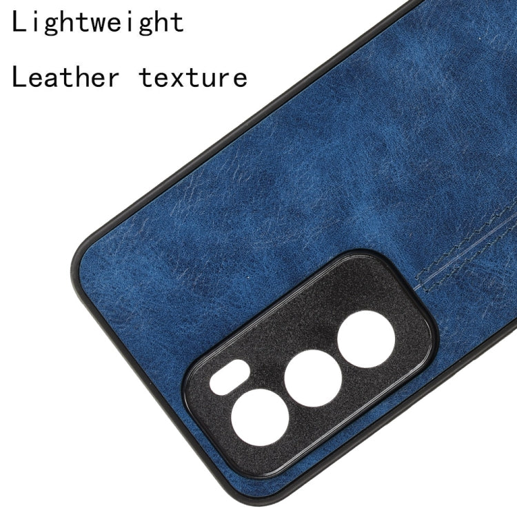 For OPPO Reno12 5G Global Cow Pattern Sewing Card Bag Phone Case