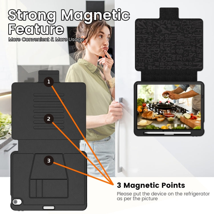 For iPad Air 11 2026 / 2025 / 2024 Smart B Magnetic Holder Leather Tablet Case