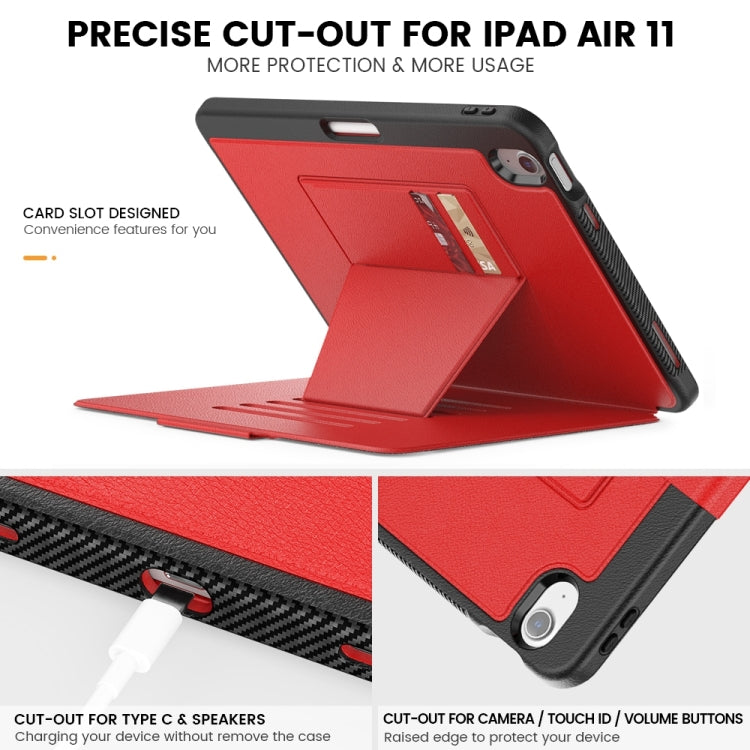 For iPad Air 11 2026 / 2025 / 2024 Smart B Magnetic Holder Leather Tablet Case
