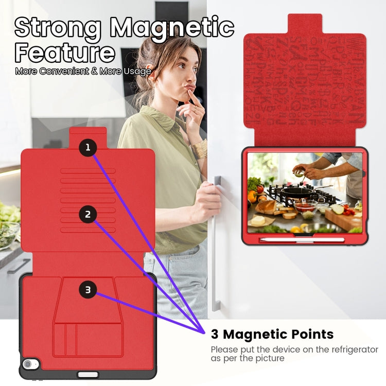 For iPad Air 11 2026 / 2025 / 2024 Smart B Magnetic Holder Leather Tablet Case