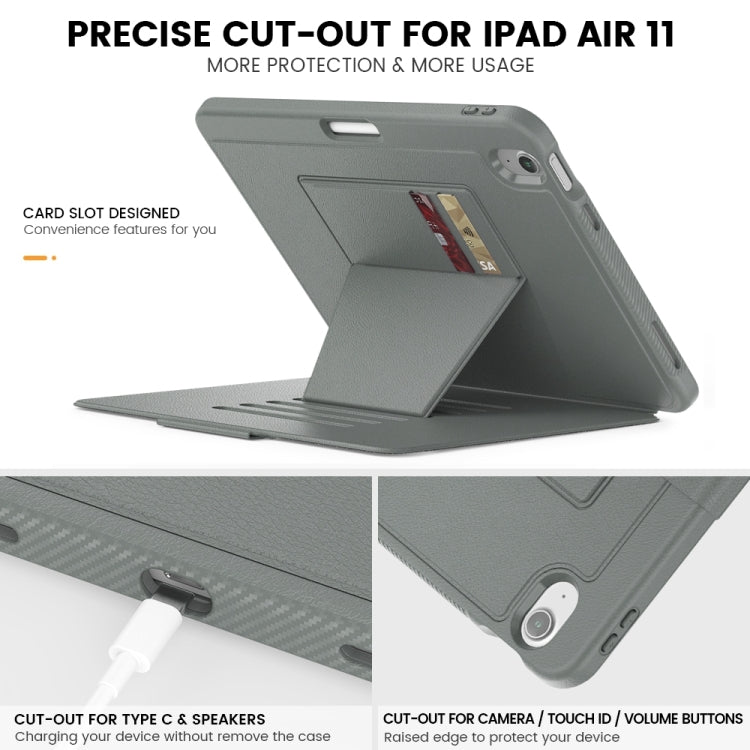 For iPad Air 11 2026 / 2025 / 2024 Smart B Magnetic Holder Leather Tablet Case