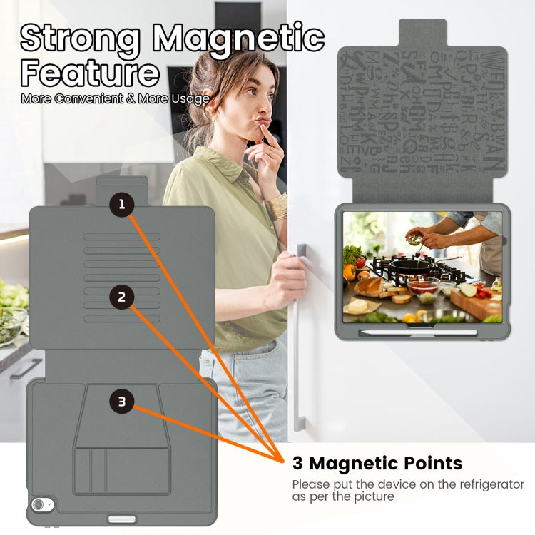 For iPad Air 11 2026 / 2025 / 2024 Smart B Magnetic Holder Leather Tablet Case