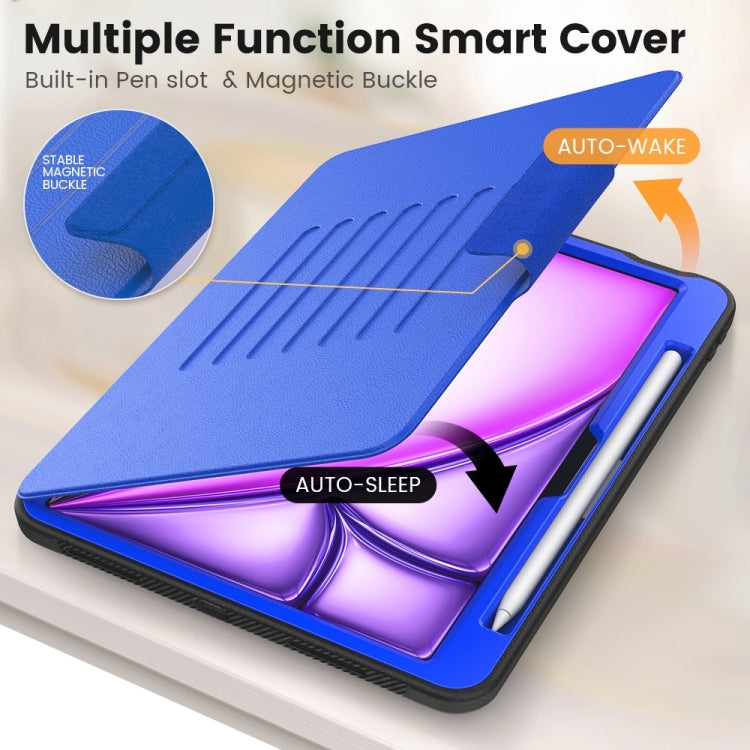 For iPad Air 11 2026 / 2025 / 2024 Smart B Magnetic Holder Leather Tablet Case