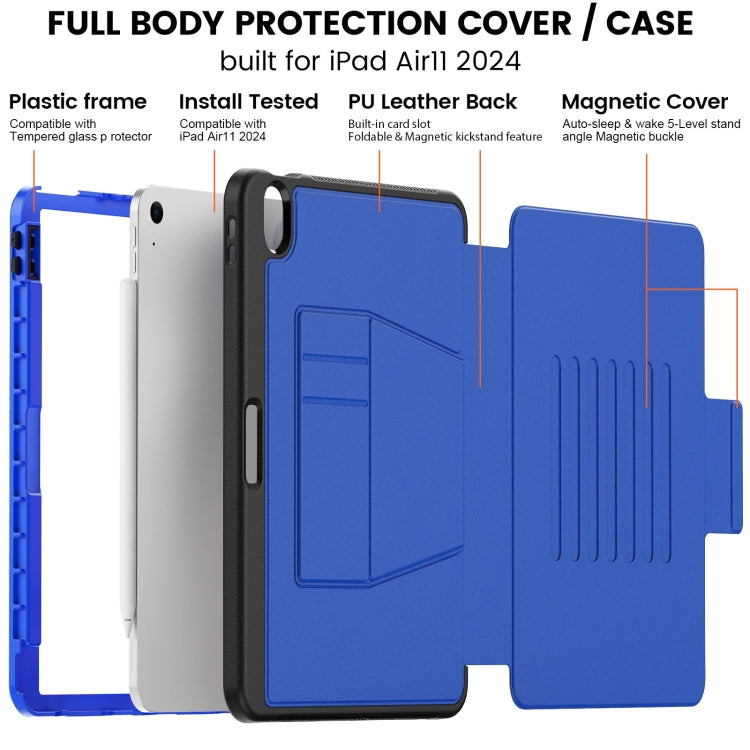 For iPad Air 11 2026 / 2025 / 2024 Smart B Magnetic Holder Leather Tablet Case