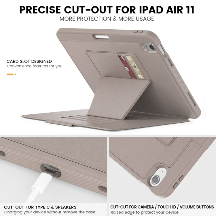 For iPad Air 11 2026 / 2025 / 2024 Smart B Magnetic Holder Leather Tablet Case