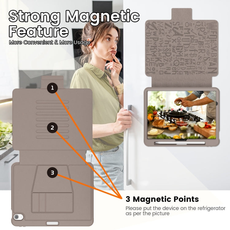 For iPad Air 11 2026 / 2025 / 2024 Smart B Magnetic Holder Leather Tablet Case