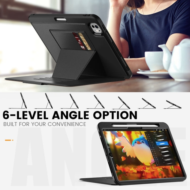 For iPad Pro 11 2025 / 2024 Smart B Magnetic Holder Leather Tablet Case