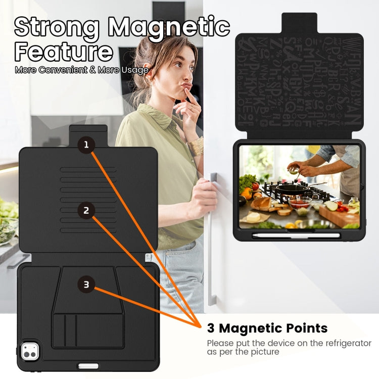 For iPad Pro 11 2025 / 2024 Smart B Magnetic Holder Leather Tablet Case