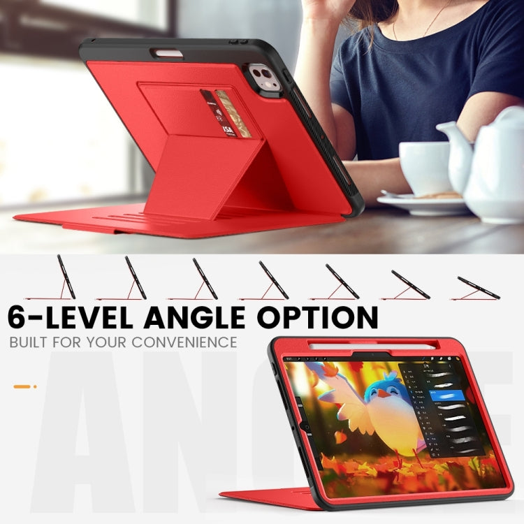For iPad Pro 11 2025 / 2024 Smart B Magnetic Holder Leather Tablet Case
