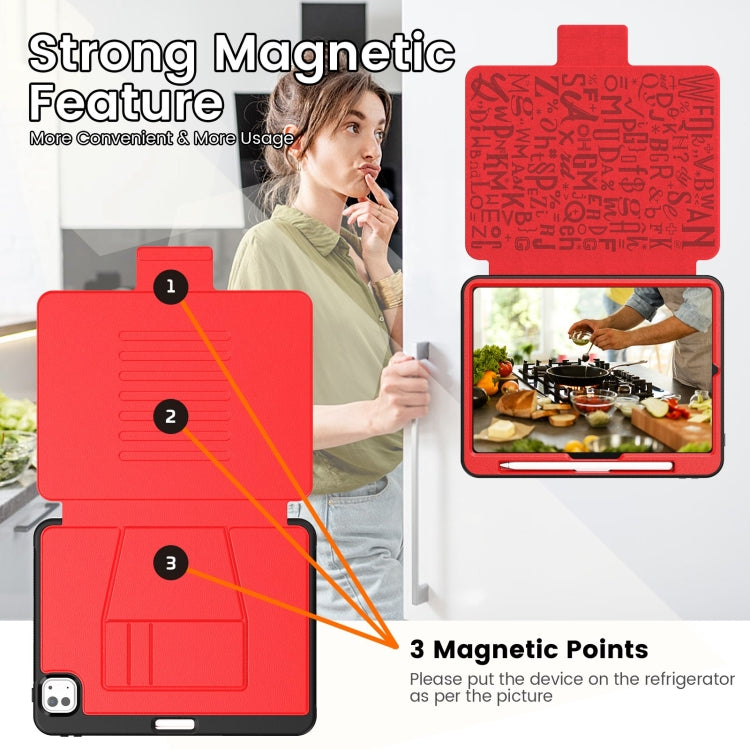 For iPad Pro 11 2025 / 2024 Smart B Magnetic Holder Leather Tablet Case