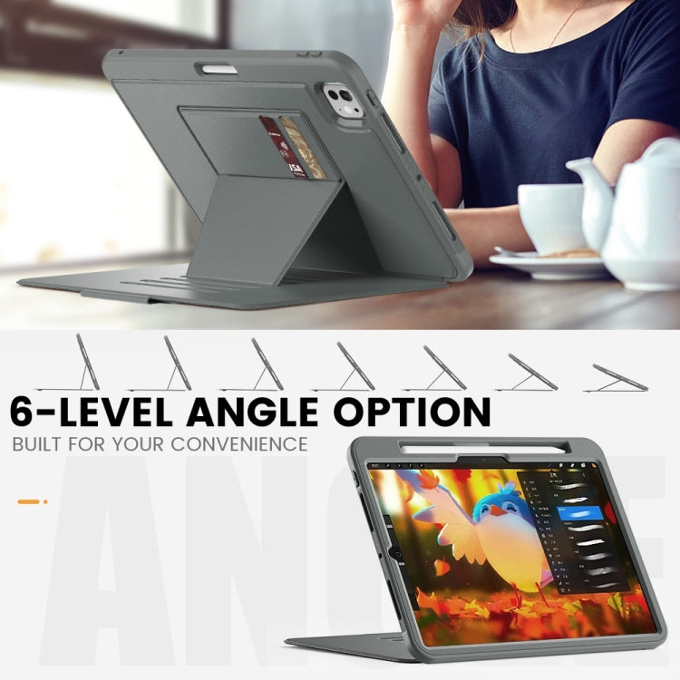 For iPad Pro 11 2025 / 2024 Smart B Magnetic Holder Leather Tablet Case