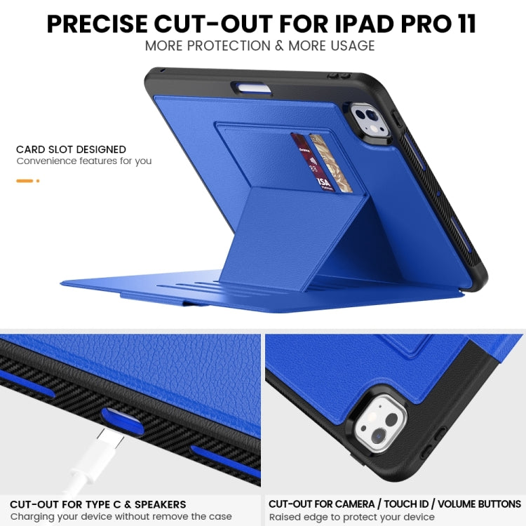 For iPad Pro 11 2025 / 2024 Smart B Magnetic Holder Leather Tablet Case