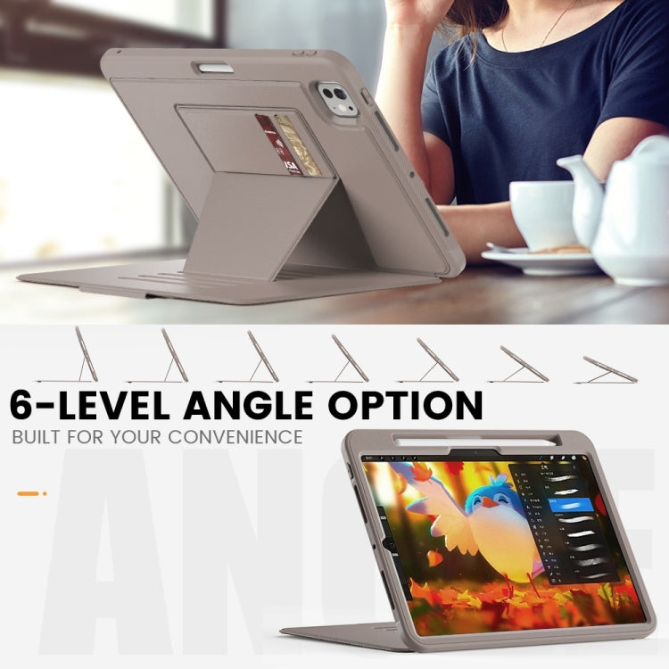 For iPad Pro 11 2025 / 2024 Smart B Magnetic Holder Leather Tablet Case