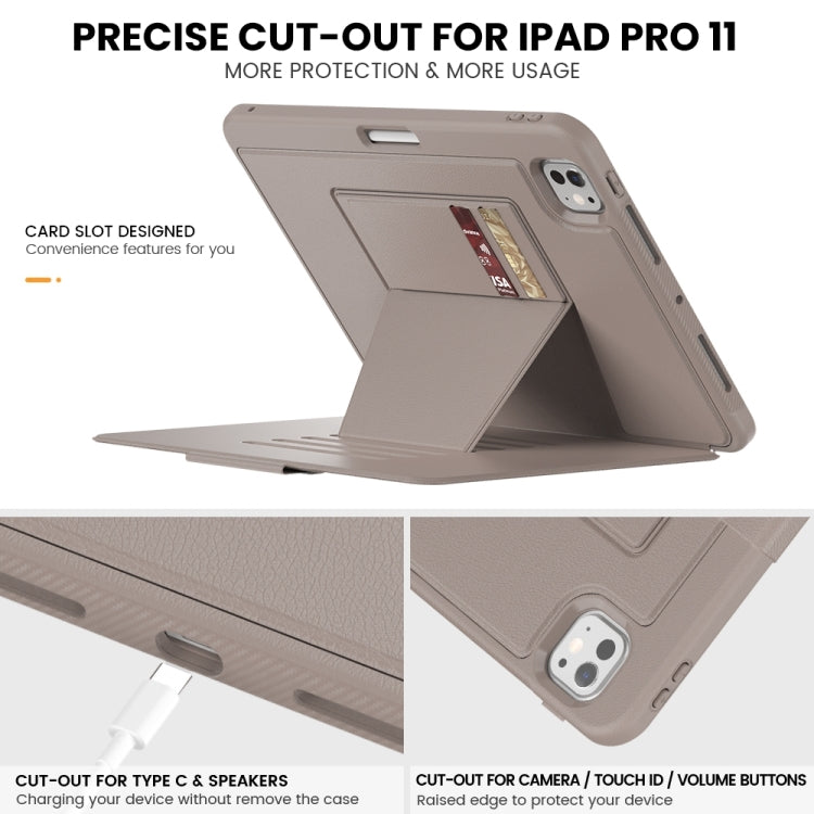 For iPad Pro 11 2025 / 2024 Smart B Magnetic Holder Leather Tablet Case