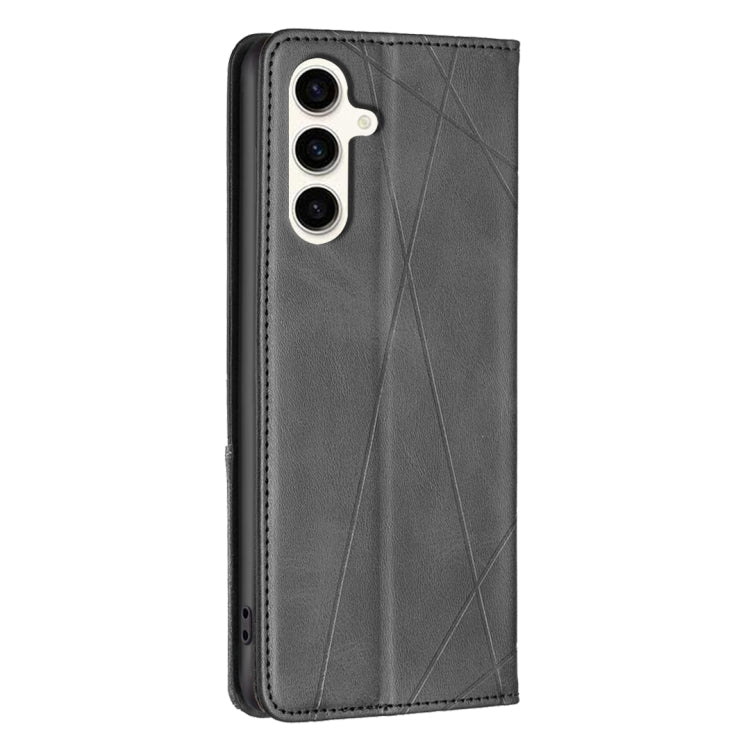 For Samsung Galaxy S24 FE 5G Rhombus Texture Magnetic Leather Phone Case