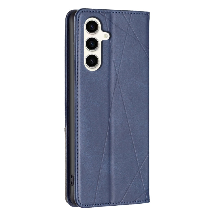 For Samsung Galaxy S24 FE 5G Rhombus Texture Magnetic Leather Phone Case
