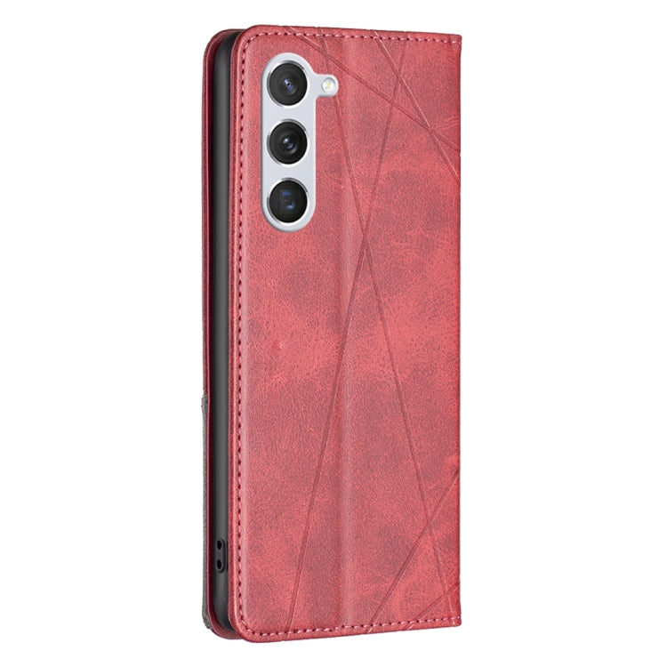 For Samsung Galaxy S25 5G Rhombus Texture Magnetic Leather Phone Case