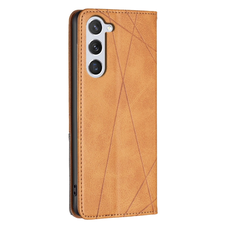 For Samsung Galaxy S25 5G Rhombus Texture Magnetic Leather Phone Case