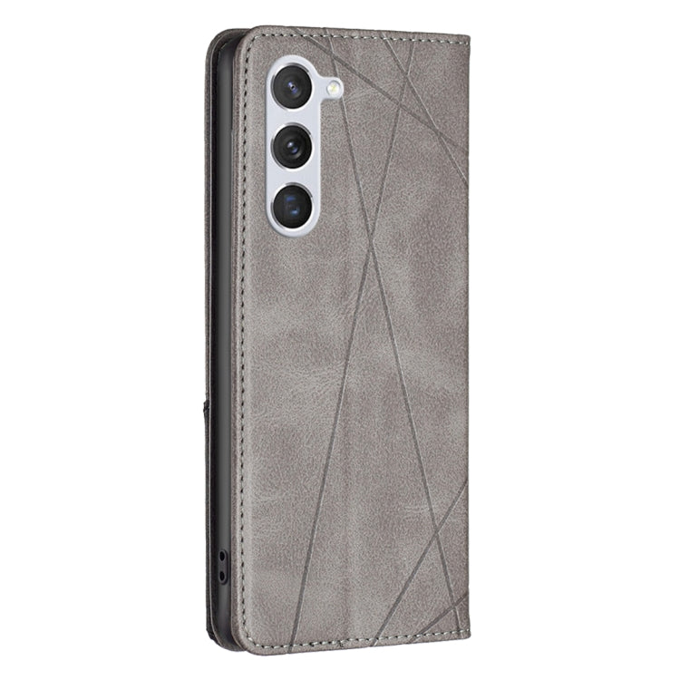 For Samsung Galaxy S25 5G Rhombus Texture Magnetic Leather Phone Case