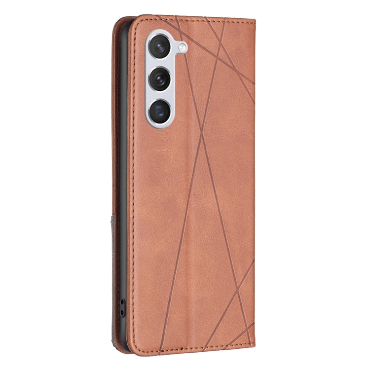 For Samsung Galaxy S25 5G Rhombus Texture Magnetic Leather Phone Case