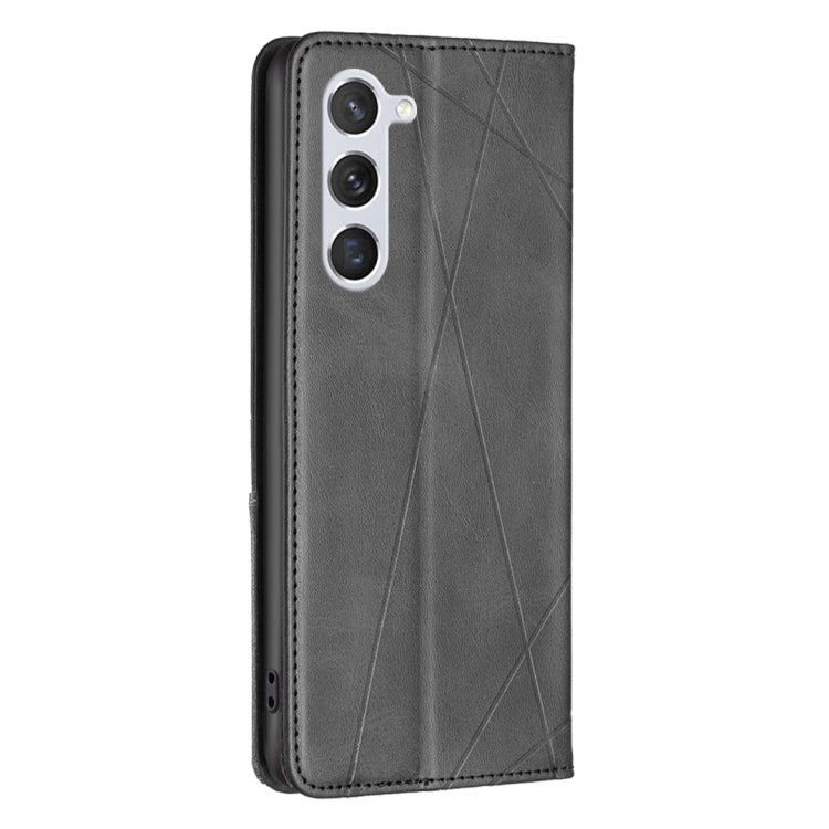For Samsung Galaxy S25 5G Rhombus Texture Magnetic Leather Phone Case
