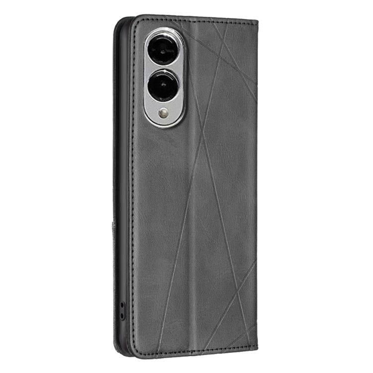 For Samsung Galaxy S25 Edge 5G Rhombus Texture Magnetic Leather Phone Case
