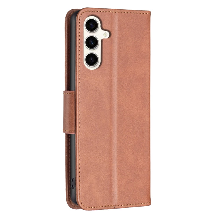 For Samsung Galaxy S24 FE 5G Lambskin Texture Pure Color Flip Leather Phone Case