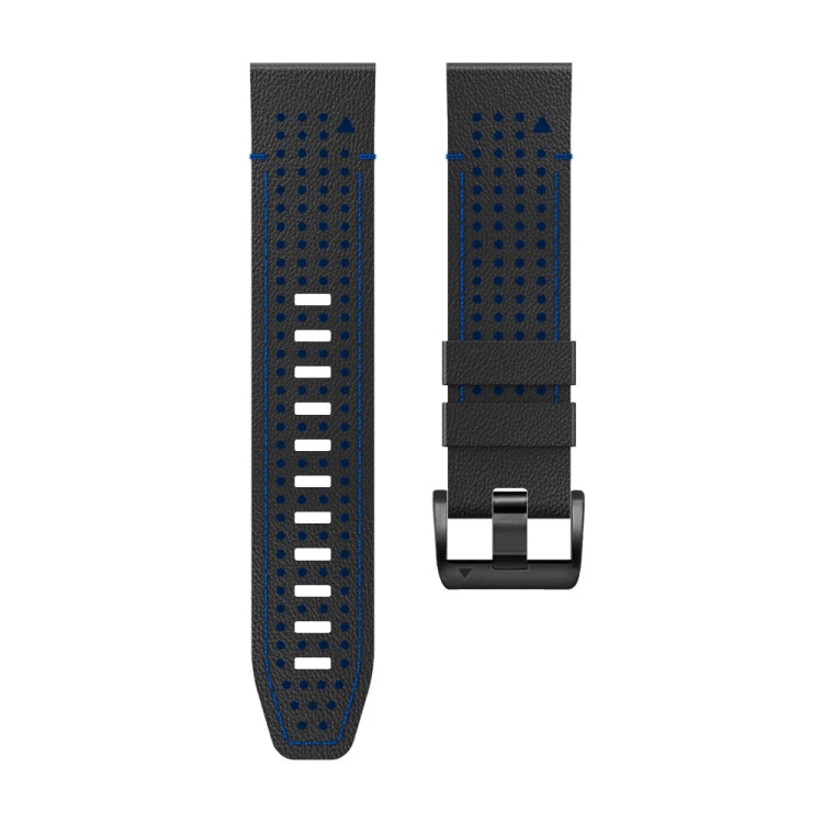 For Garmin Fenix 7X 26mm Dot Hole Silicone Leather Quick Release Watch Band