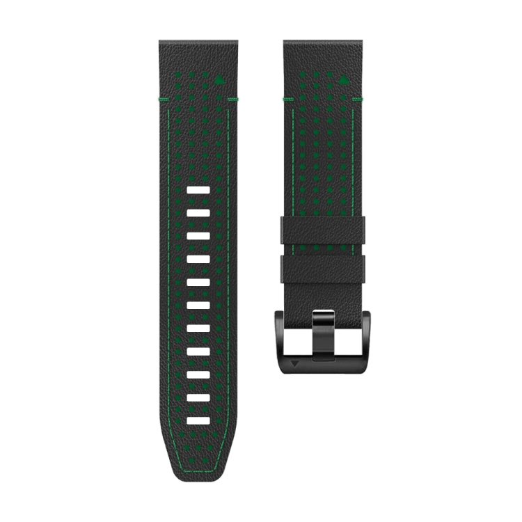 For Garmin Fenix 7X 26mm Dot Hole Silicone Leather Quick Release Watch Band