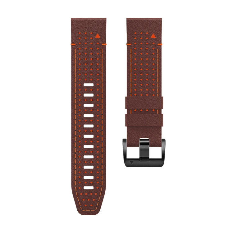 For Garmin Fenix 7 22mm Dot Hole Silicone Leather Quick Release Watch Band