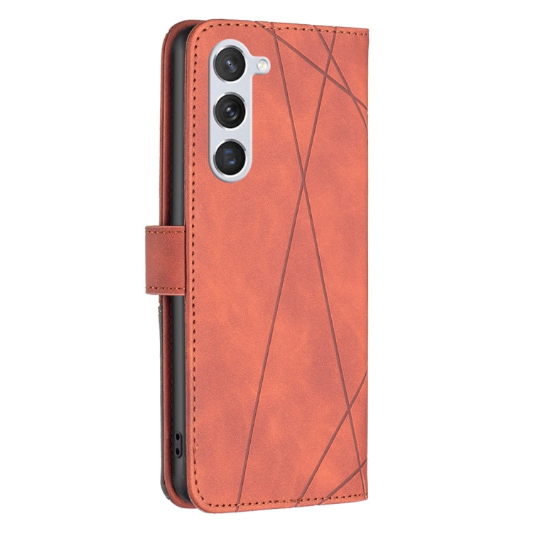 For Samsung Galaxy S25 5G Magnetic Buckle Rhombus Texture Leather Phone Case