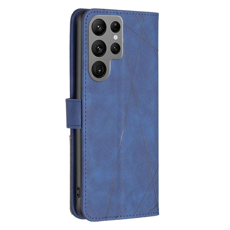 For Samsung Galaxy S25 Ultra 5G Magnetic Buckle Rhombus Texture Leather Phone Case