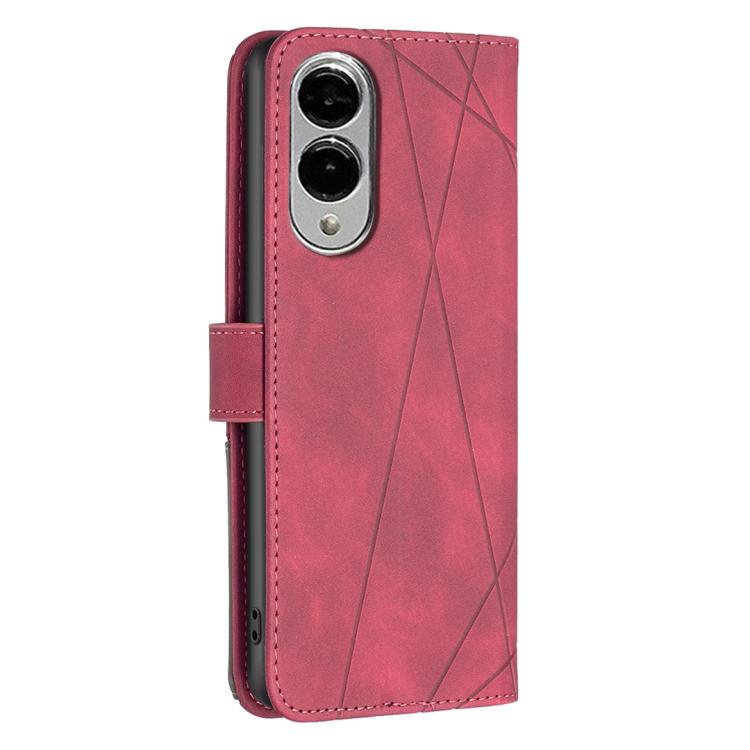 For Samsung Galaxy S25 Edge 5G Magnetic Buckle Rhombus Texture Leather Phone Case