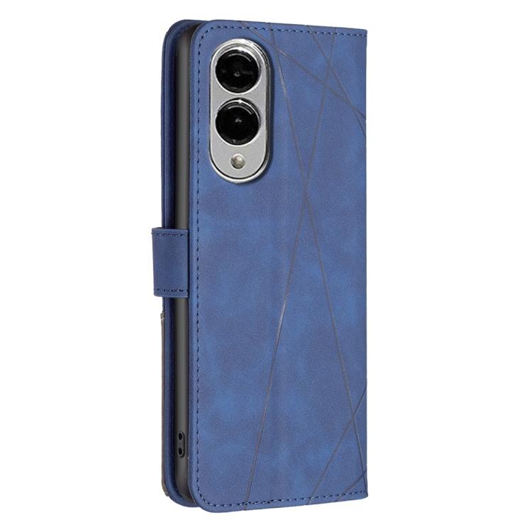 For Samsung Galaxy S25 Edge 5G Magnetic Buckle Rhombus Texture Leather Phone Case